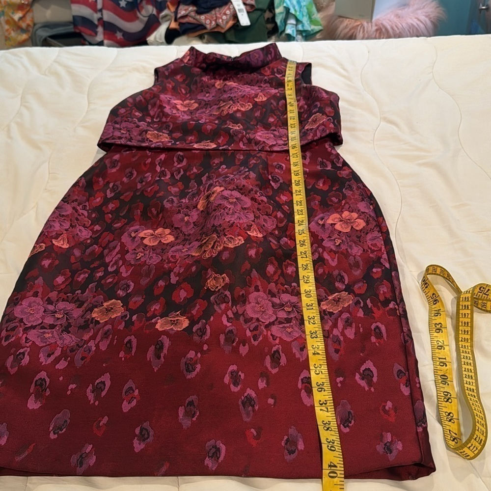 Badgley Mischka Floral Pink and Purple Dress - Picture 12 of 14